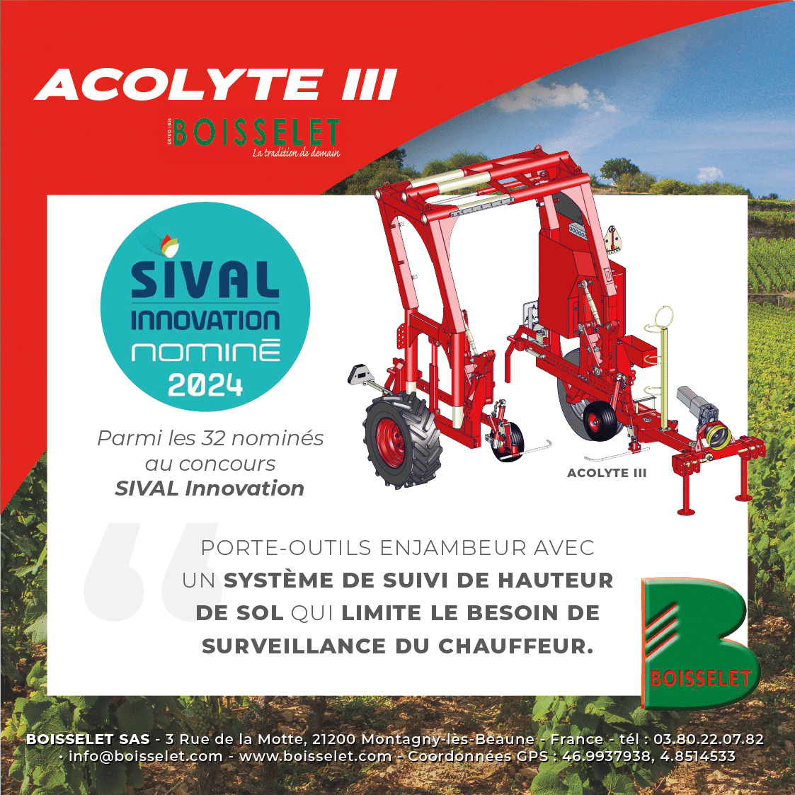 SIVAL innovation nominé 2024 ACOLYTE III