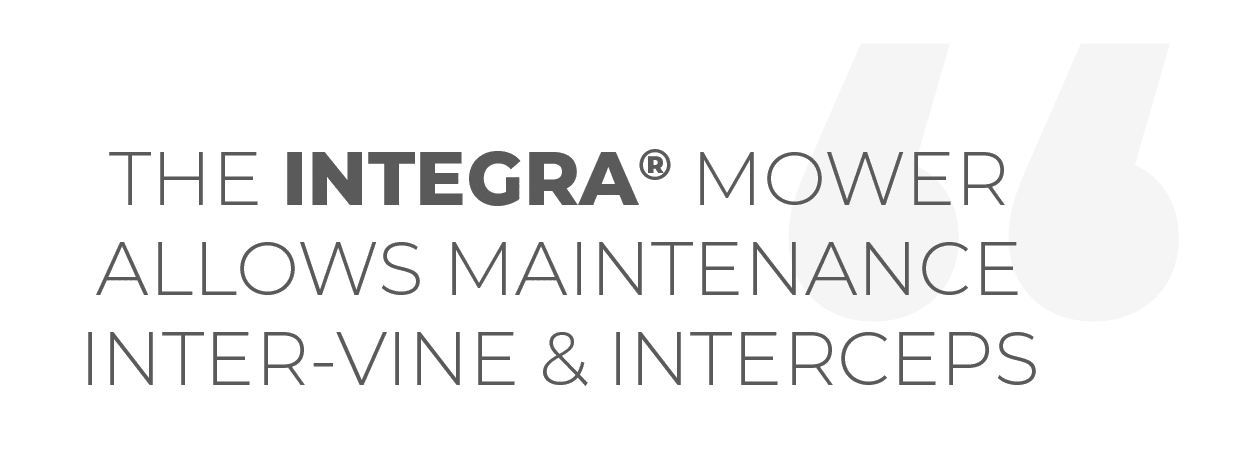 The INTEGRA® mower allows inter-row & inter-vine maintenance