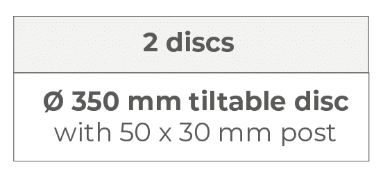 2 discs Ø 350 mm tiltable disc